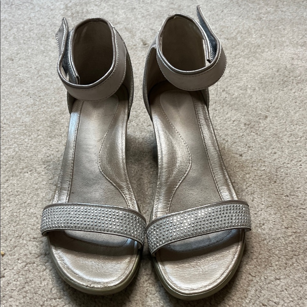 Naot Women's Silver Rhinestone Strap Heels